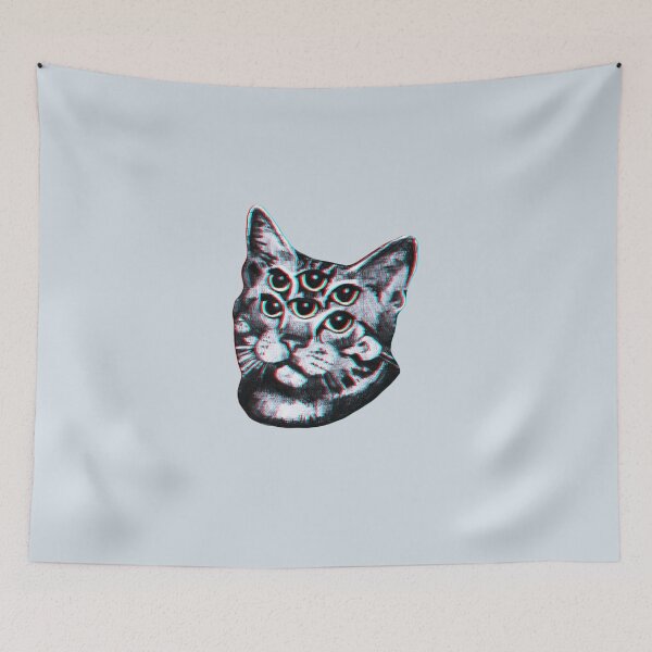Item preview, Psychedelic Cat (3D vintage effect) Sticker designed and sold by Matandowski.