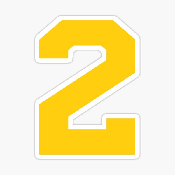 Number 2 Yellow Two Sports Number 2 Sticker By Thecultstuff Redbubble