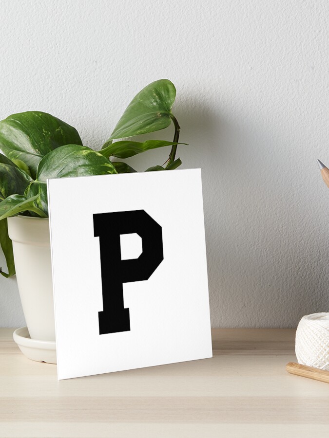 Alphabet, Black P, Sports letter P Art Board Print for Sale by TheCultStuff