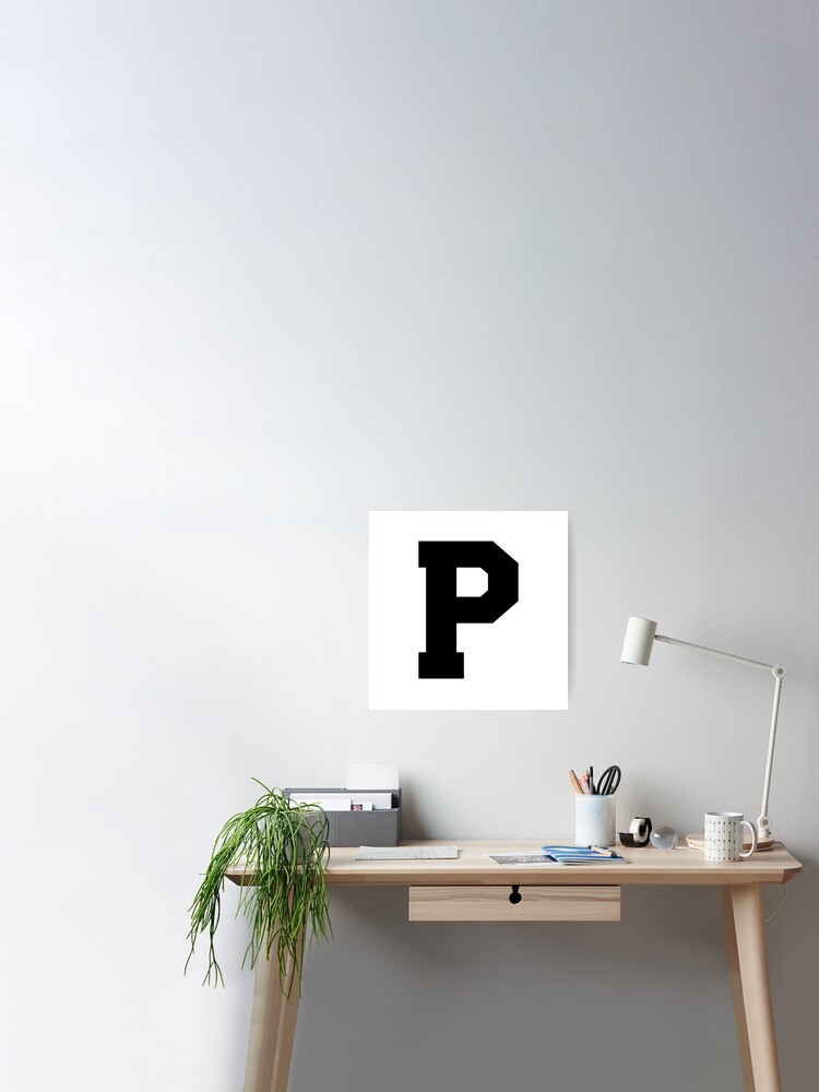 Alphabet, Black P, Sports letter P Sticker for Sale by TheCultStuff