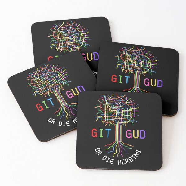 Item preview, Git Gud, Or Die Merging: Funny Source Code Repository Tree Design For Programmers designed and sold by Aldarros-Lauf.