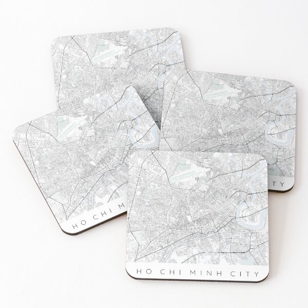 Item preview, Mapa de la ciudad de Ho Chi Minh minimalista en color con azul y verde designed and sold by DesireeVDA.