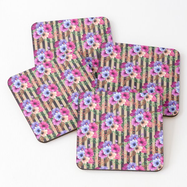 Item preview, Fragrant Floral Bouquets on Striped Pattern Classic . designed and sold by sugarbendin.
