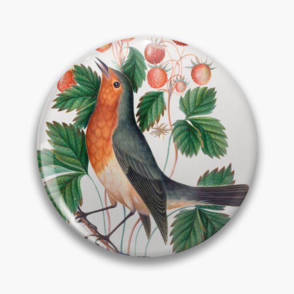 Item preview, European robin and wild strawberry designed and sold by tranda90.