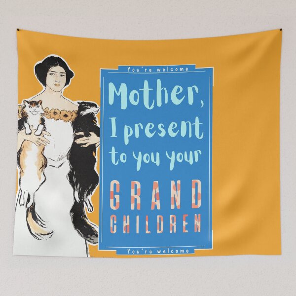 Item preview, Momma cat presents her cat children (art by Edward Penfield) designed and sold by see-the-fox.