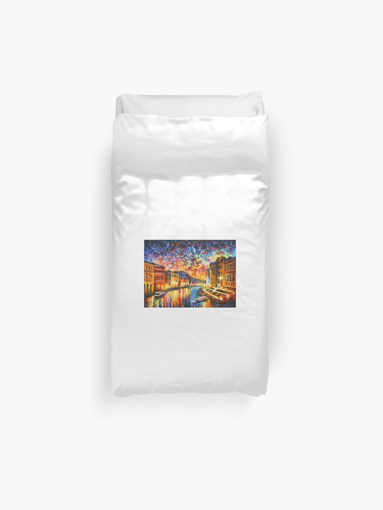 Venice Grand Canal Leonid Afremov Cityscape Duvet Cover By