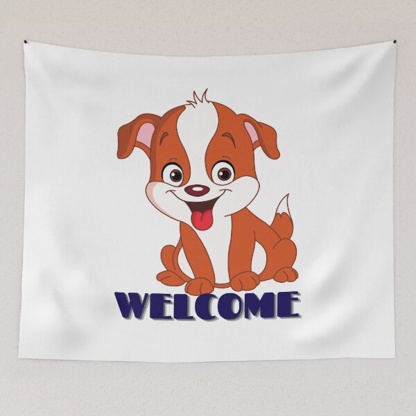 Item preview, Welcome with adorable puppy - cute dog designed and sold by Fanatic Nerd.