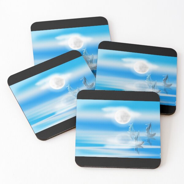 Item preview, One Moon Light sea Canvas Print designed and sold by rossgarykev.