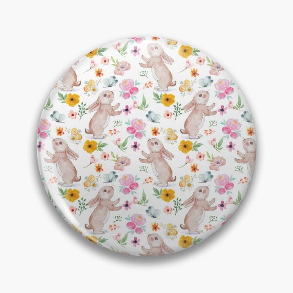 Item preview, Colorful Spring Flowers & Bunny Rabbit pattern design - Spring Floral Pattern designed and sold by AppareIIndustry.