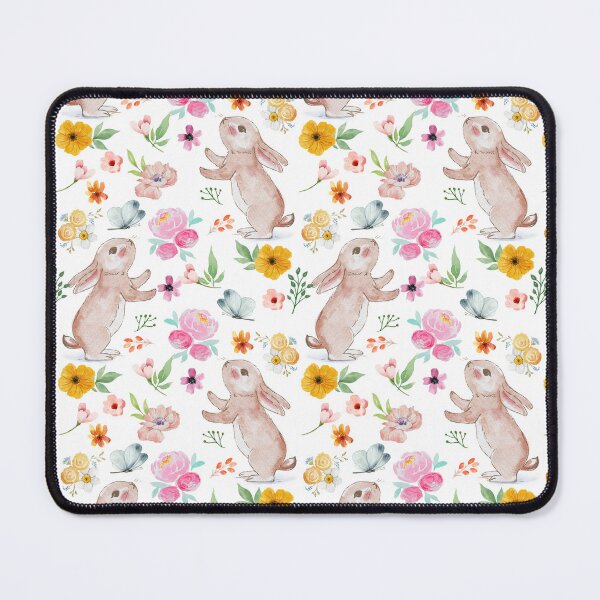 Item preview, Colorful Spring Flowers & Bunny Rabbit pattern design - Spring Floral Pattern designed and sold by AppareIIndustry.
