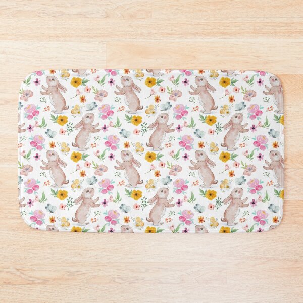 Item preview, Colorful Spring Flowers & Bunny Rabbit pattern design - Spring Floral Pattern designed and sold by AppareIIndustry.