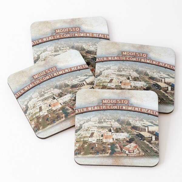 Item preview, The Modesto Arch and a panorama of downtown Modesto, on old paper designed and sold by NickoPrints.