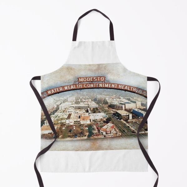 Item preview, The Modesto Arch and a panorama of downtown Modesto, on old paper designed and sold by NickoPrints.