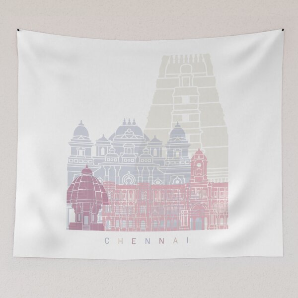 Item preview, CHENNAI SKYLINE POSTER PASTEL designed and sold by paulrommer.