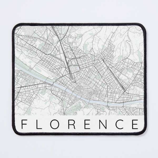 Item preview, Florence map minimalist in color with blue and green designed and sold by DesireeVDA.