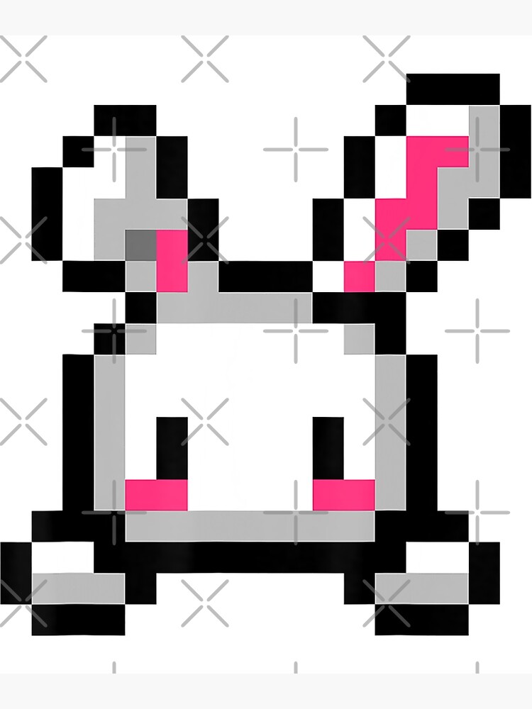 Pixel Art Bunny Rabbit Cute Kawaii 8Bit Design\