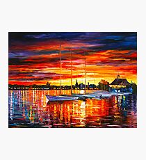 HELSINKI - SAILBOATS AT YACHT CLUB - Leonid Afremov CITYSCAPE Photographic Print