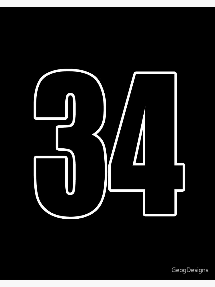 34 number number football Art Board Print by GeogDesigns | Redbubble