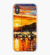 ITALY, NAPLES HARBOR - VESUVIUS - Leonid Afremov CITYSCAPE iPhone Case
