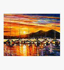 ITALY, NAPLES HARBOR - VESUVIUS - Leonid Afremov CITYSCAPE Photographic Print