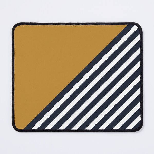 Artikelvorschau, Color Block & Stripes Geometric Print, Mustard, Navy and White entworfen und verkauft von meggydesigns.