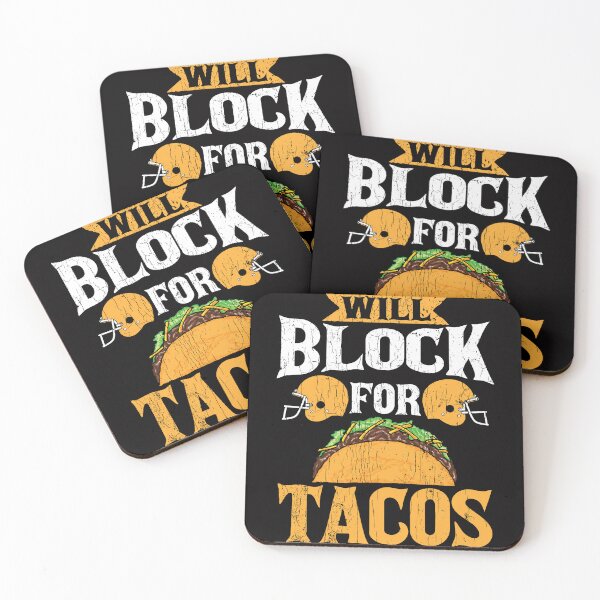 Item preview, Will Block For Tacos Lineman Football Player designed and sold by Shirtcaesar.