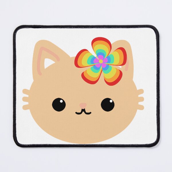 Item preview, Cute kitty face with rainbow flower, adorable for girls or baby sweatshirts, Kids cat gift. designed and sold by EMIPRINCESS.