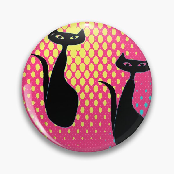 Artikelvorschau, Pop-Art-Katzen im 70er-Jahre-Stil entworfen und verkauft von LisWilliams.