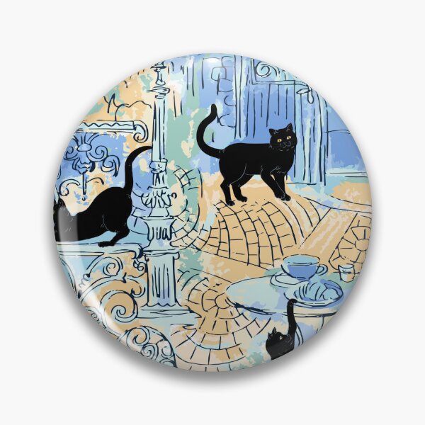 Item preview, Black Cat Caffe Blue designed and sold by WfPrints.