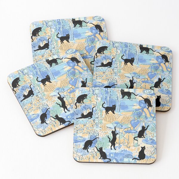 Item preview, Black Cat Caffe Blue designed and sold by WfPrints.