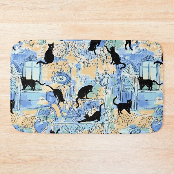 Item preview, Black Cat Caffe Blue designed and sold by WfPrints.