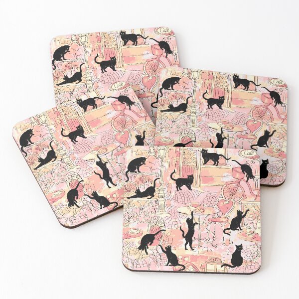 Item preview, Black Cat Caffe Peach designed and sold by WfPrints.