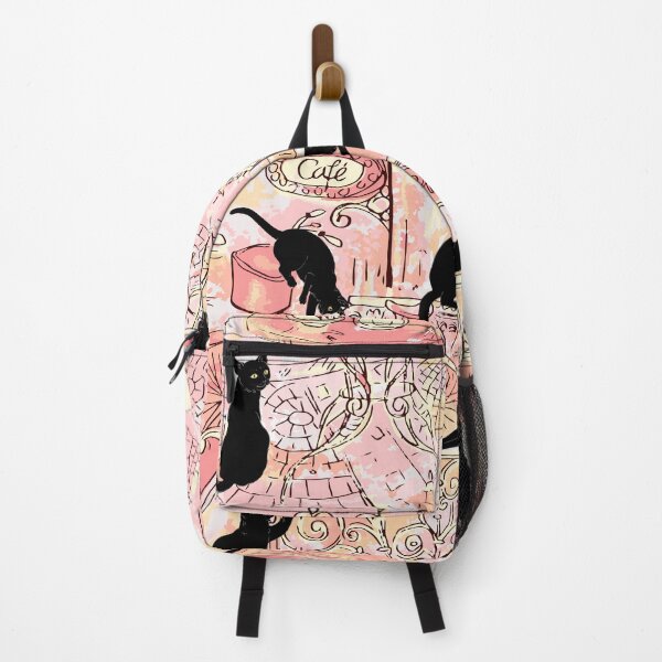Item preview, Black Cat Caffe Peach designed and sold by WfPrints.