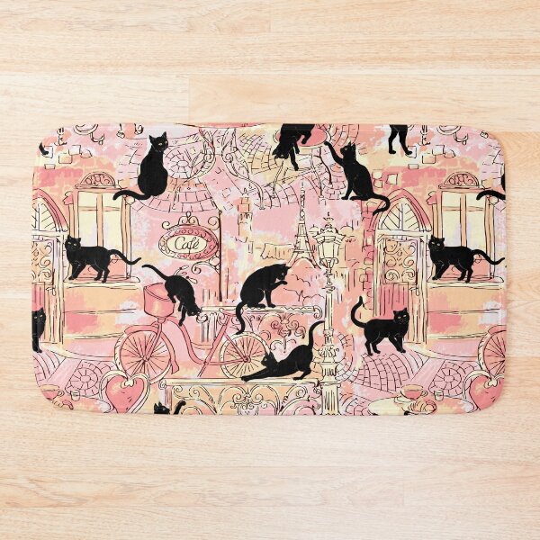 Item preview, Black Cat Caffe Peach designed and sold by WfPrints.