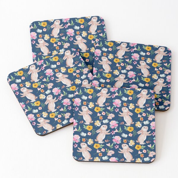 Item preview, Colorful Spring Flowers & Bunny Rabbit pattern design - Spring Floral Wonderland designed and sold by AppareIIndustry.
