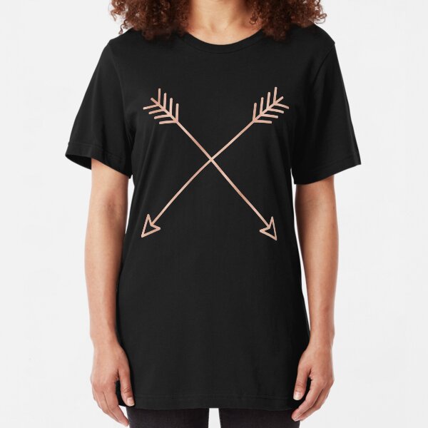 Rose Gold Arrows 2.0 - Adventure Wanderlust Pink Compass Design tshirt tapestry pillow rosegold Slim Fit T-Shirt