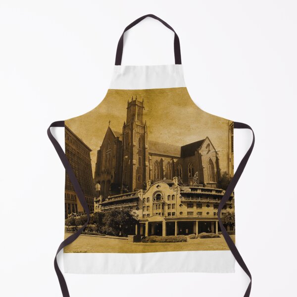 Item preview, Historical buildings of downtown Stockton, California, blended on old paper designed and sold by NickoPrints.