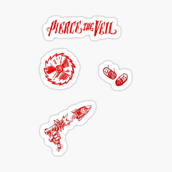 Retro Pierce The Veil Band Cool Graphic Gift Sticker