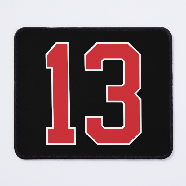 Item preview, Sports Number 13, red black color lucky sport thirteen designed and sold by ArtIsParty.