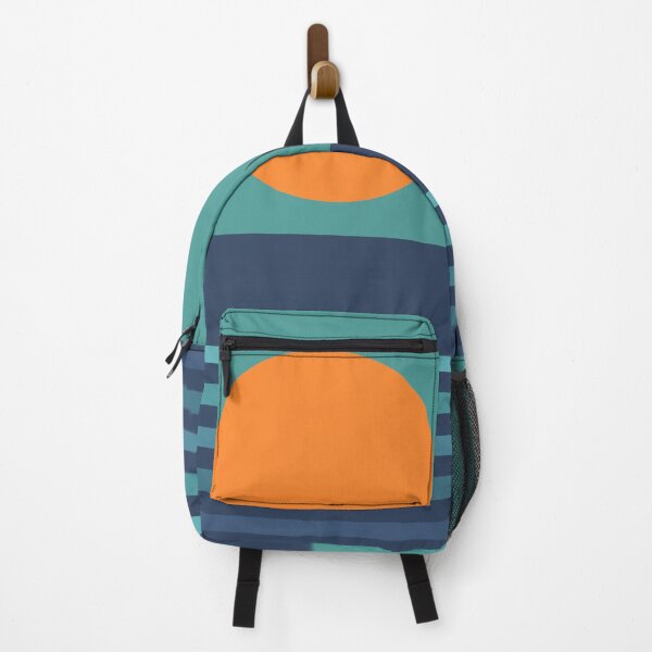 Item preview, Blue Turquoise Orange Colorful Retro Stripes - Abstract Sunset designed and sold by LiquidWing.