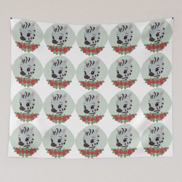 Item preview, Cute Zebra head cartoon with flowers. designed and sold by Kanchan1987.