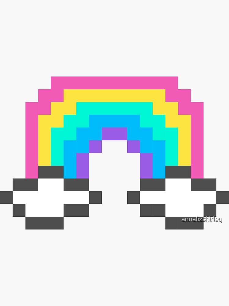 Thumbnail 3 of 3, Sticker, Pixel Art Rainbow designed and sold by annalizshirley.