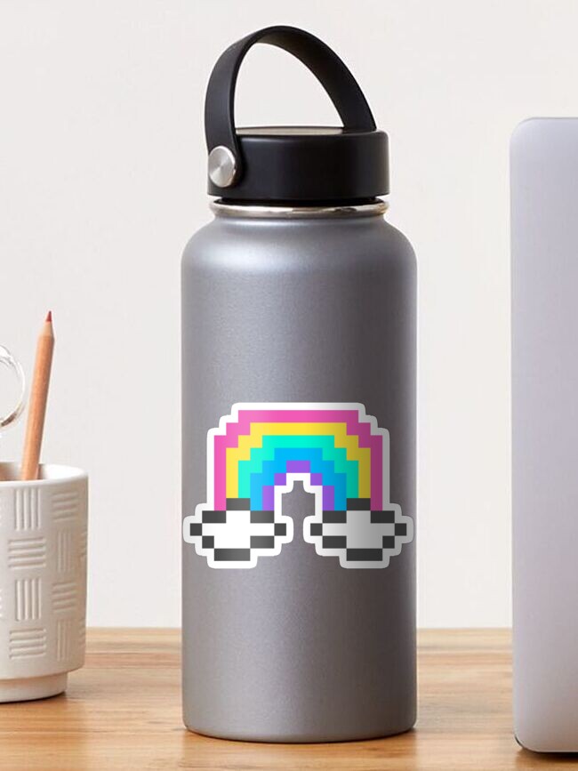 Thumbnail 1 of 3, Sticker, Pixel Art Rainbow designed and sold by annalizshirley.