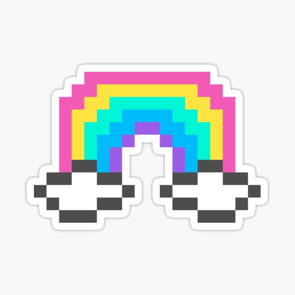 Pixel Art Rainbow Sticker