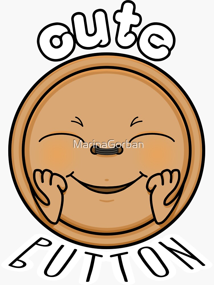 "Cute Button Sewing Pun" Sticker by MarinaGorban Redbubble