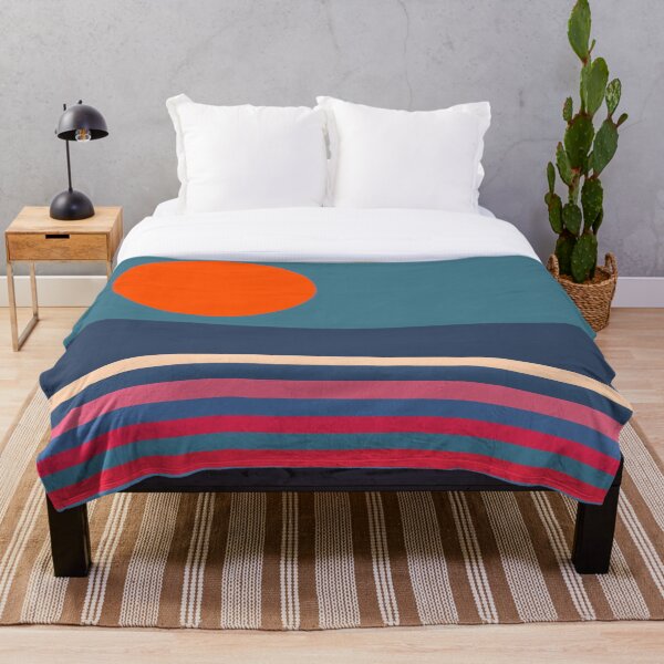 Item preview, Orange Red Colorful Retro Stripes - Abstract Sunset designed and sold by LiquidWing.