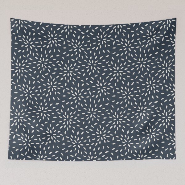 Item preview, Fireworks Flowers - Naval Blue & Alabaster White designed and sold by NolkDesign.