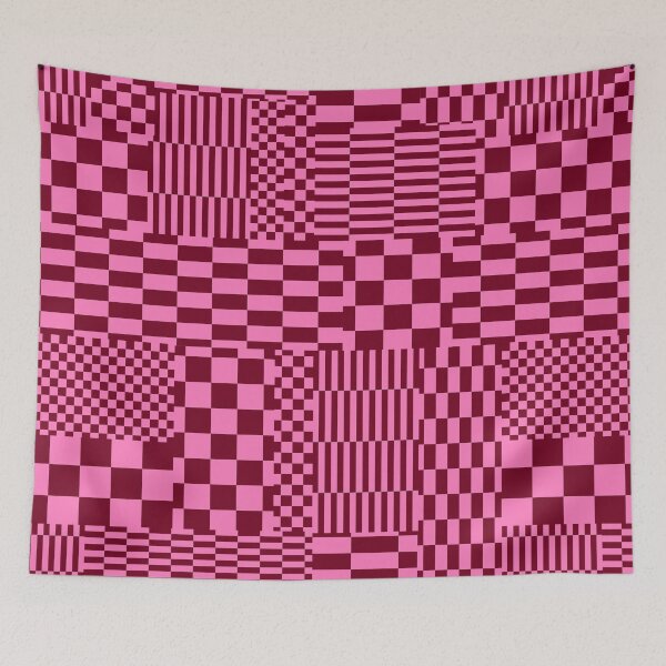 Item preview, Glitchy Checkers // Raspberry designed and sold by The Wellington Boot.