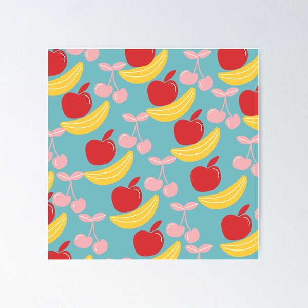 Item preview, Fruits Alignment Fruits Pattern Design Apples Bananas and Cherries  designed and sold by Myriam-BR.