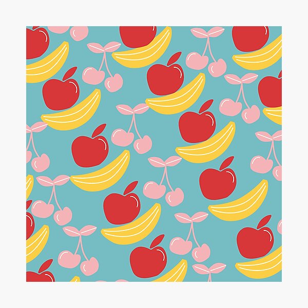 Item preview, Fruits Alignment Fruits Pattern Design Apples Bananas and Cherries  designed and sold by Myriam-BR.